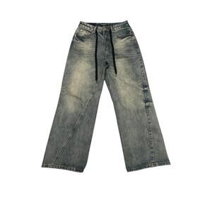 Balenciaga Wide Leg Twisted Lace Up Denim - 29" Waist